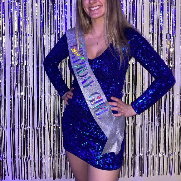 Motel Rocks Blue Sequin Mini - Picture 2 of 4